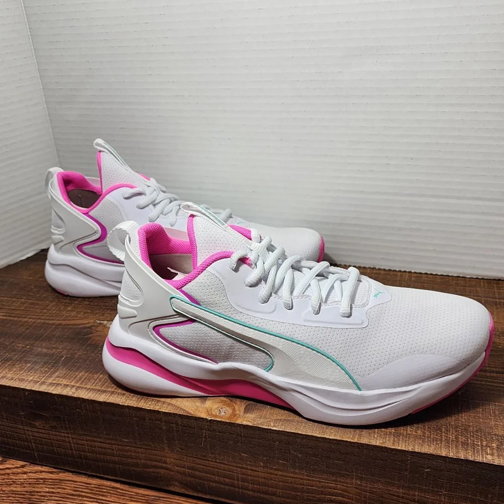 Women's Puma Softride Sneakers, Size 8, White & Pink - New whitout tags - Picture 4 of 11